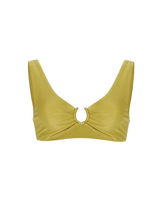 JADE Swim Yellow Reiss Ring-gathered Bikini Top