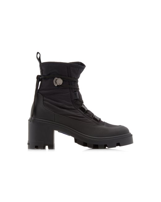 Moncler Cheryne Leather Lug-sole Boots in Black | Lyst
