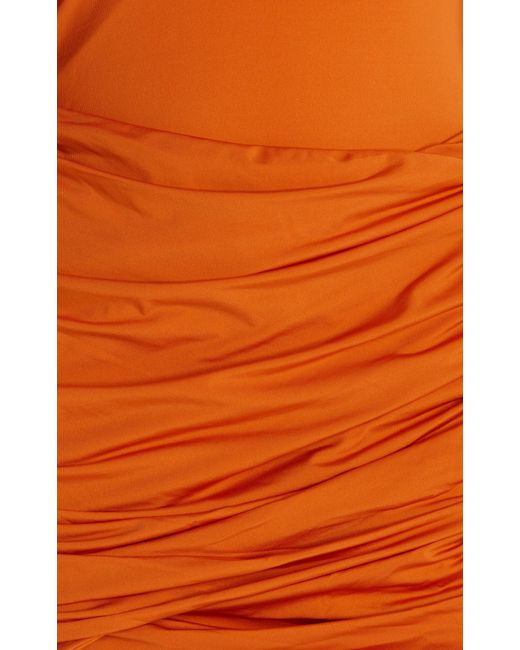 Maygel Coronel Orange Borromeo Ruffled Mini Dress