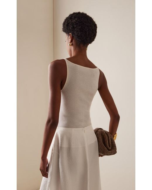 Lisa Yang White Lynette Cashmere Top