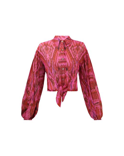 Lena Hoschek Red Wonderland Silk-Blend Blouse
