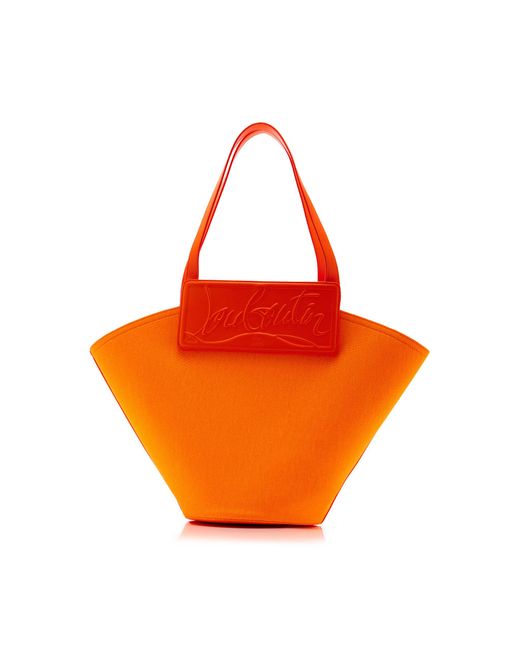 Christian Louboutin Orange Loubishore Leather Tote Bag