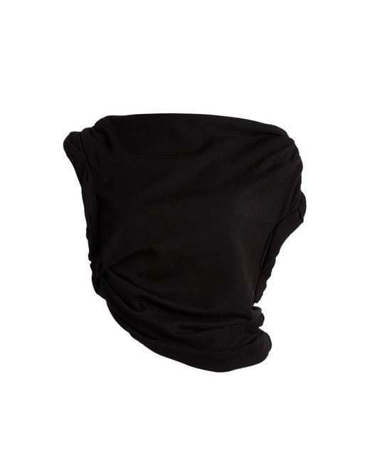 Christopher Esber Black Rolled Up Cotton-Blend T-Shirt