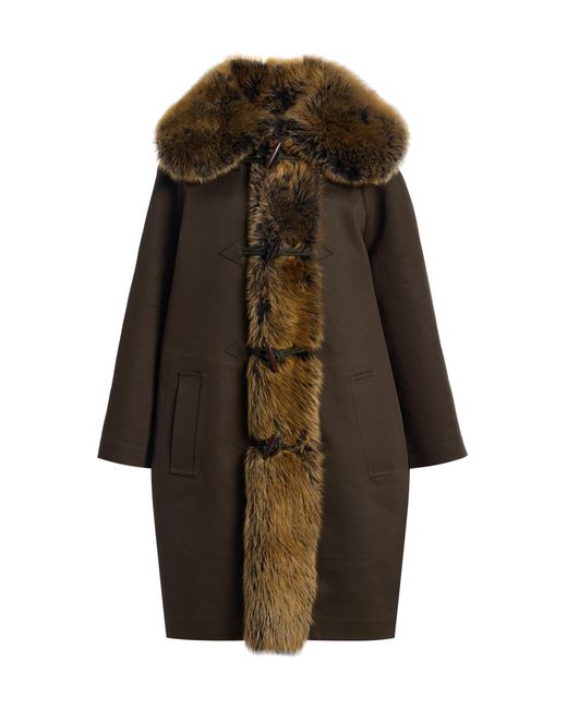 Saint Laurent Brown Relaxed Shearling Coat