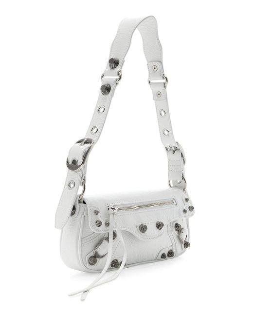 Balenciaga White Le Cago Mini Leather Shoulder Bag