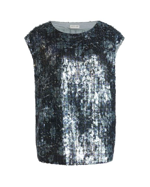 Dries Van Noten Black Cuzco Embellished Top