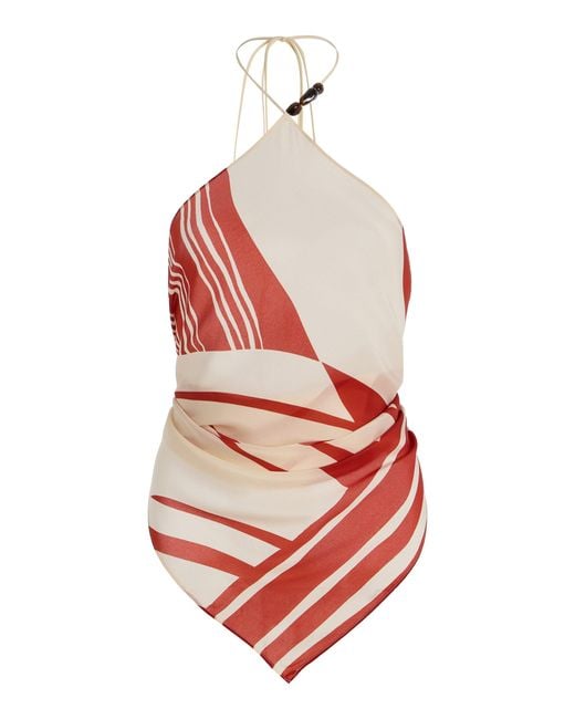Sir Natural Exclusive Riviera Calla Silk Crepe De Chine Scarf Top