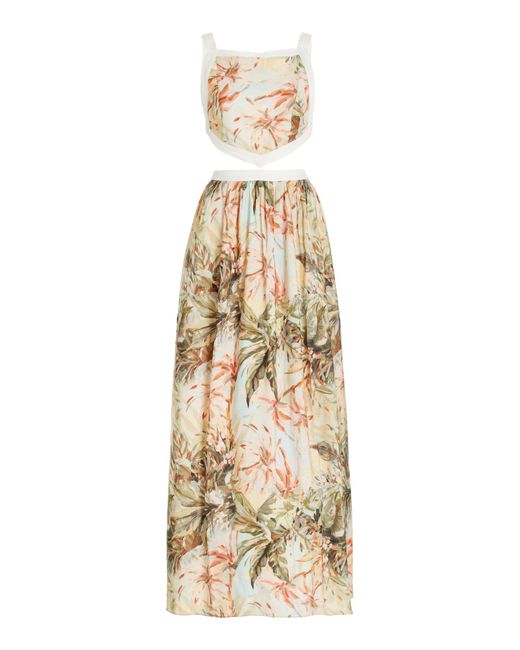 Significant Other Marino Open-back Floral Linen-blend Maxi Dress | Lyst
