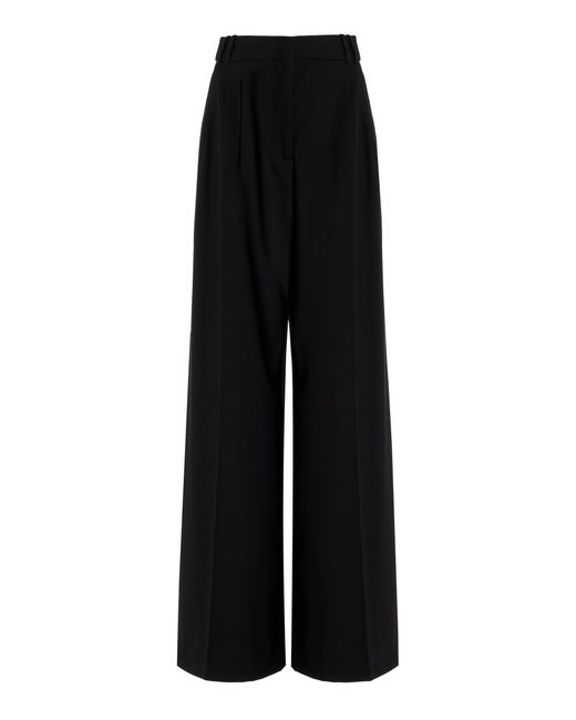 Another Tomorrow Black Exclusive Stretch-Wool Pants