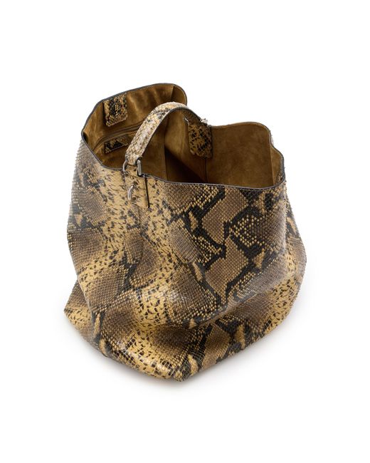 Dries Van Noten Natural Python-Effect Leather Tote Bag