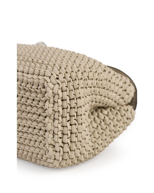 Totême  Natural Mini T-Lock Woven-Leather Clutch