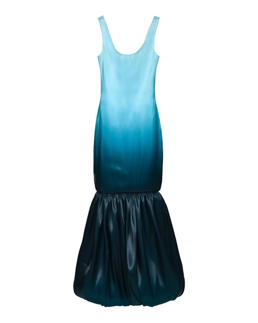 Francesca Miranda Blue Gota Fishtail Maxi Dress