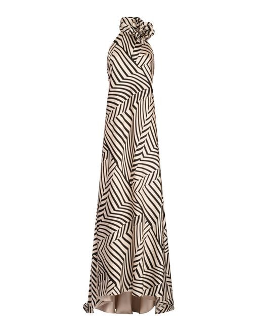 Silvia Tcherassi Natural Tila Printed Silk-blend Gown