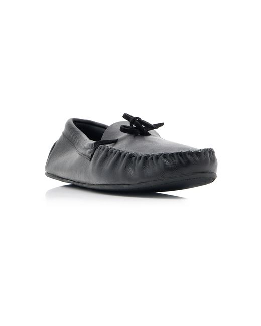 The Row Black Lucca Leather Moccasins