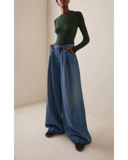 Gabriela Hearst Blue Brenn Wide-Leg Denim Jeans