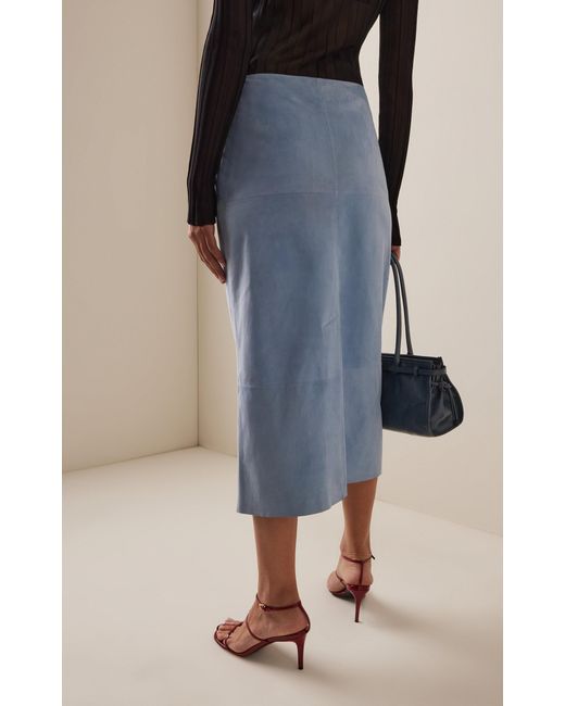 Proenza Schouler Blue Nadia Suede Maxi Skirt