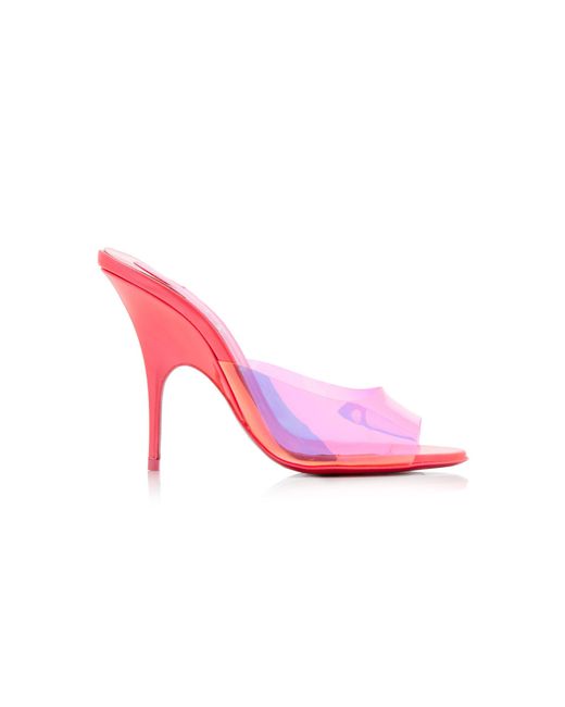 Christian Louboutin Pink Just Arch 100mm Patent Leather And Pvc Sandals