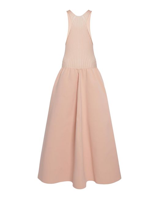 Jil Sander Pink Sleeveless Ribbed-knit Maxi Dress