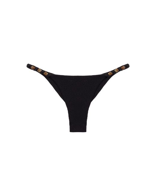 ViX Black Milos Cheeky Beaded Bikini Bottom