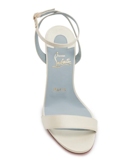 Christian Louboutin White Loubi Girl 85mm Satin Sandals