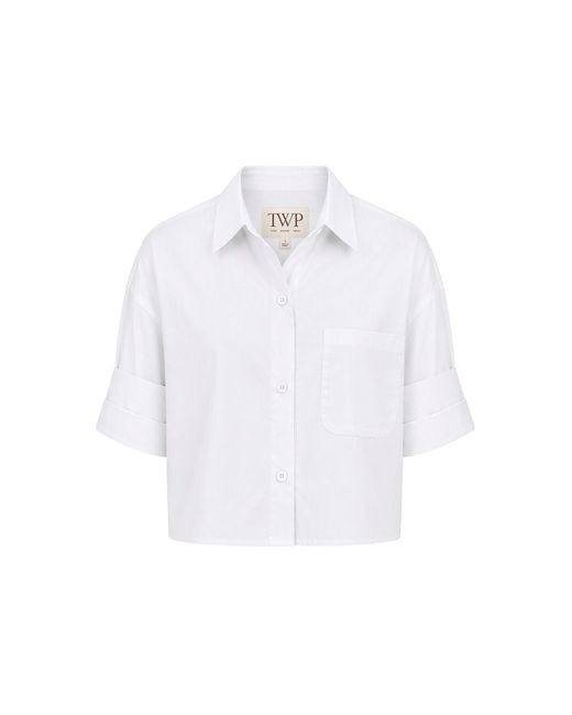 Twp White Next Ex Cropped Cotton Shirt