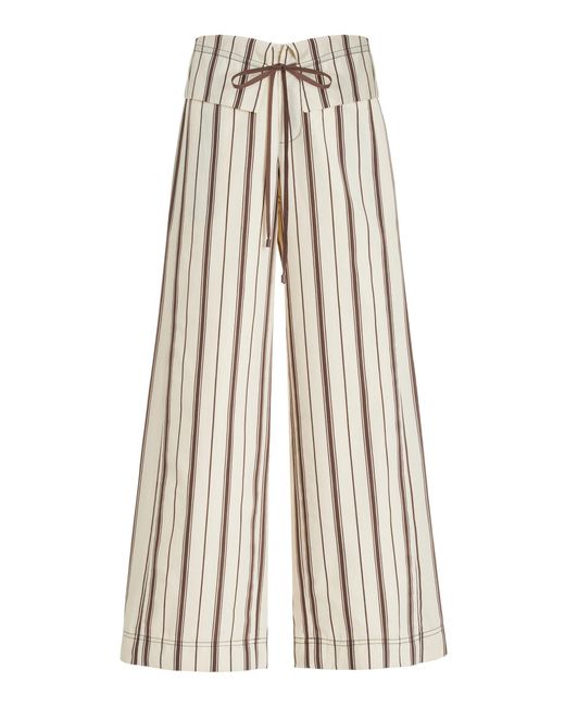 Sir. The Label Natural Cannoli Folded Cotton Wide-leg Pants