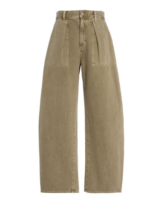 Agolde Natural Sefton Cotton Curved-Leg Pants