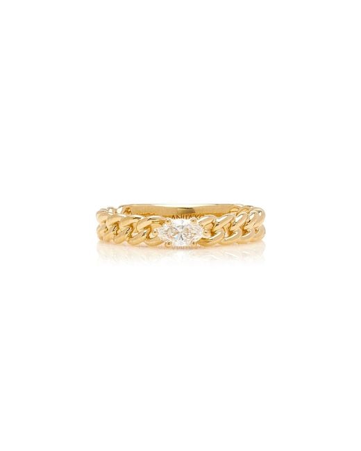 Anita Ko Metallic 18k Yellow Gold Diamond Chain Link Ring
