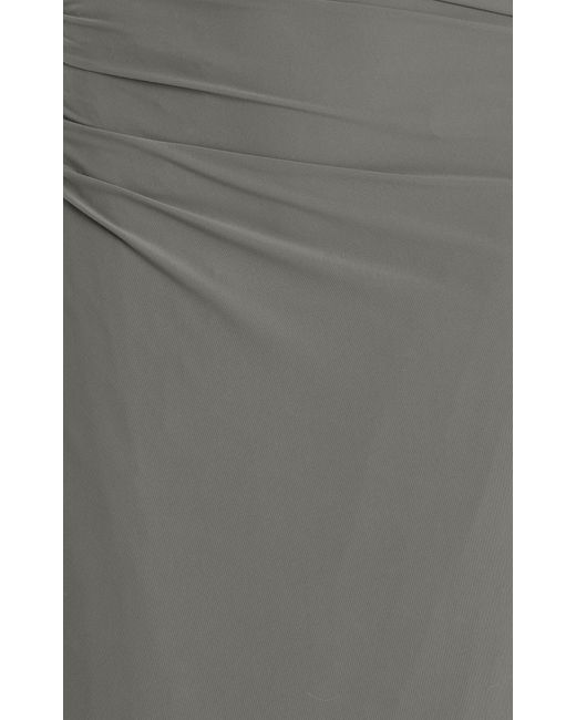 Atlein Gray Cutout Jersey Maxi Dress