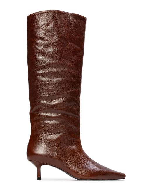Black Suede Studio Brown Sutton Leather Boots