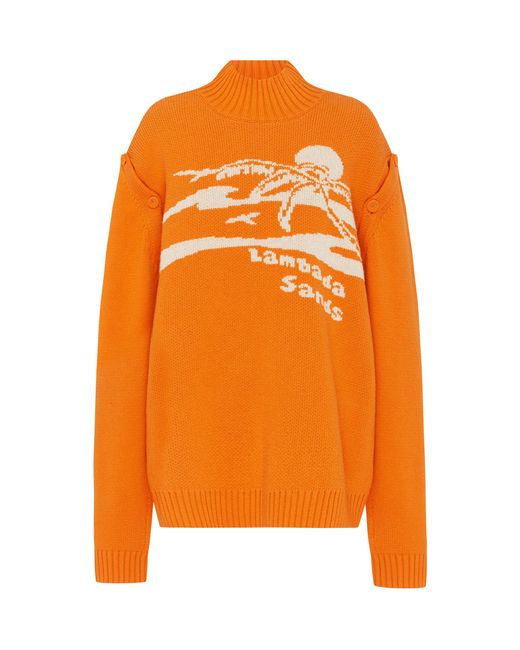 Christopher Esber Orange Lambada Sands Oversized Knit Sweater