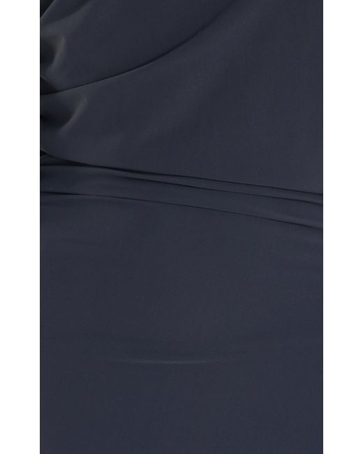 Atlein Blue Ruched Jersey Maxi Dress