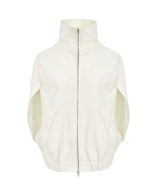 Source Unknown White Leroy Cape Bomber Jacket