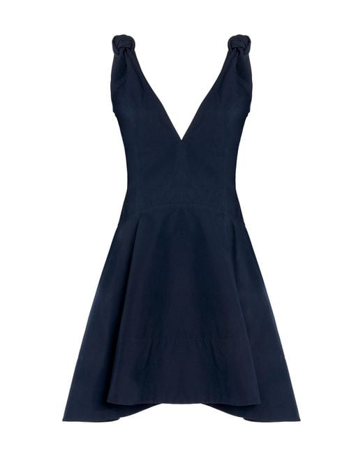 Bottega Veneta Blue Cotton Mini Circle Dress