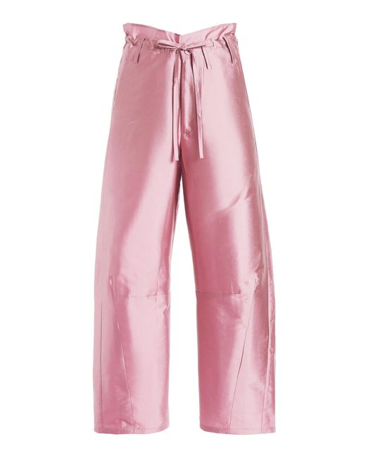 Chan Luu Pink Techno Taffeta Barrel Pants