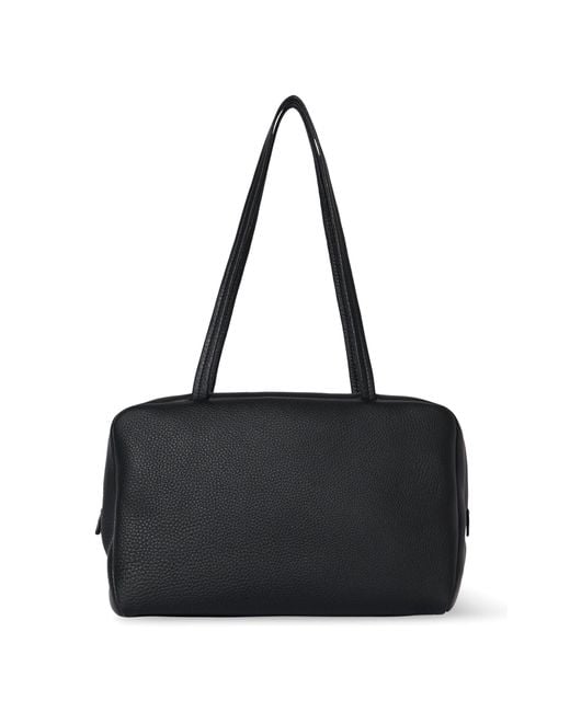 The Row Black Astra Leather Bowling Bag