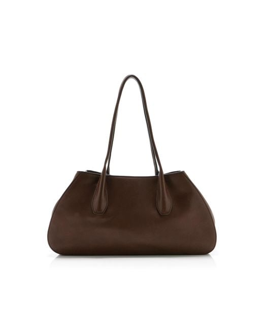 The Row Brown Alger Leather Shoulder Bag