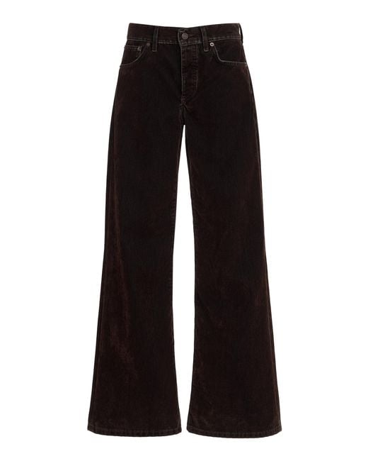 Jeanerica Black Kyoto Corduroy Low-Rise Flared-Leg Jeans