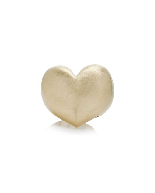 Lauren Rubinski White 14k Yellow Gold Heart Ring