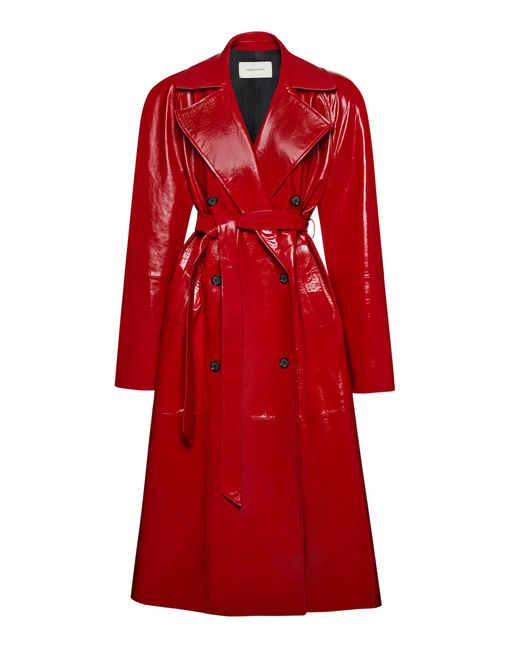 Magda Butrym Patent Leather Trench Coat in Red | Lyst