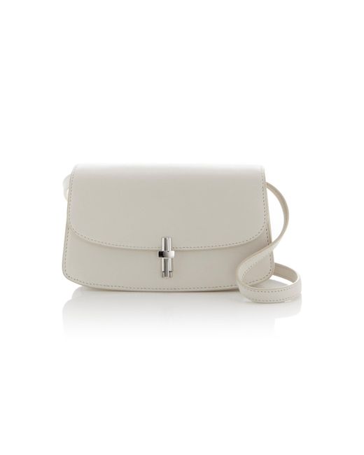 The Row White Sofia E/w Leather Crossbody Bag