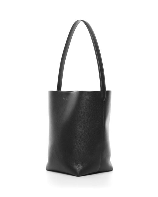 The Row White Small N/S Park Leather Tote Bag