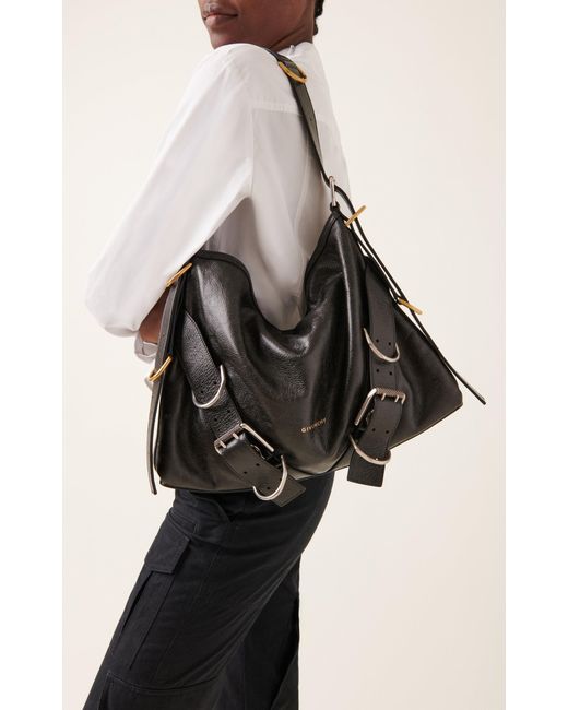 Givenchy Black Medium Voyou Boyfriend Leather Hobo Bag