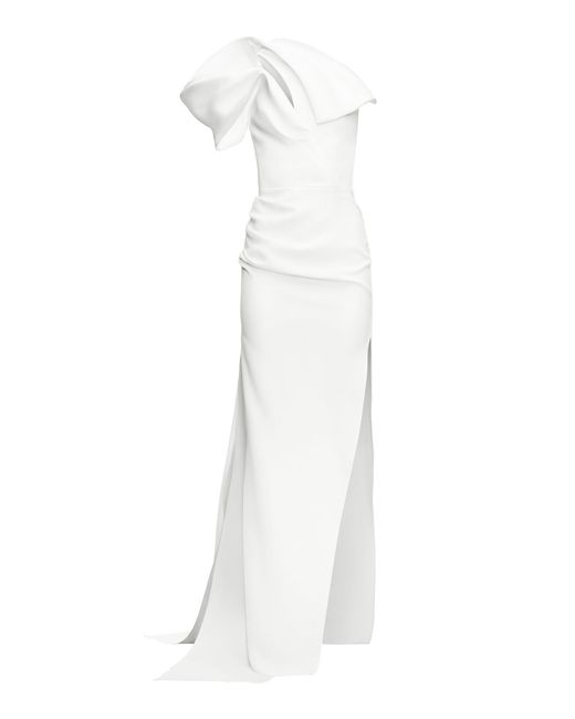 Maticevski White Narcisse Asymmetric Gown