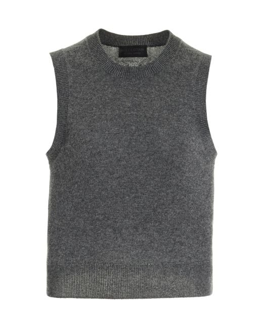Nili Lotan Gray May Sleeveless Cashmere Sweater