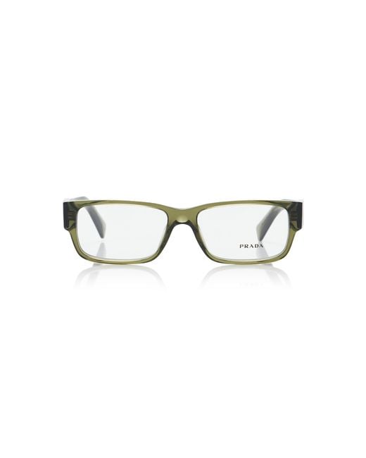 Prada Green Square-Frame Acetate Glasses