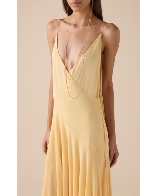 Alaïa White Asymmetric Cotton Midi Slip Dress