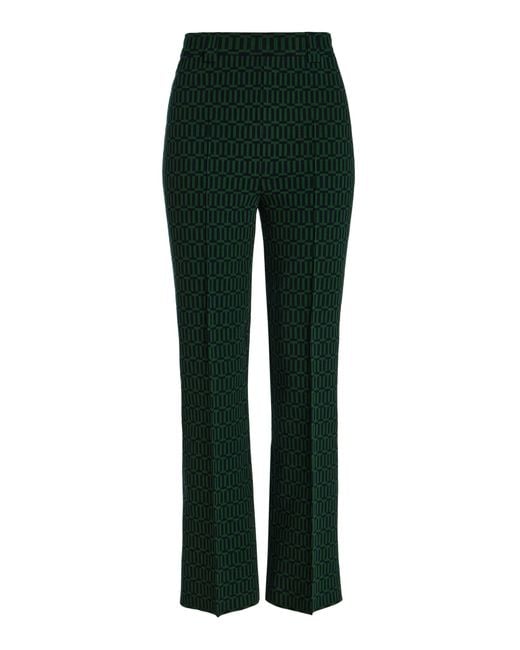 High Sport Green Charlie Geo-Jacquard Flared Pants