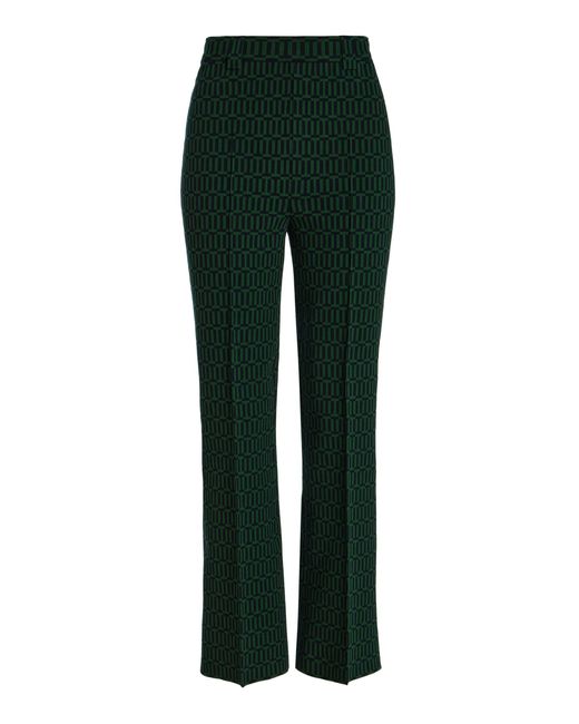 High Sport Green Charlie Geo-Jacquard Flared Pants