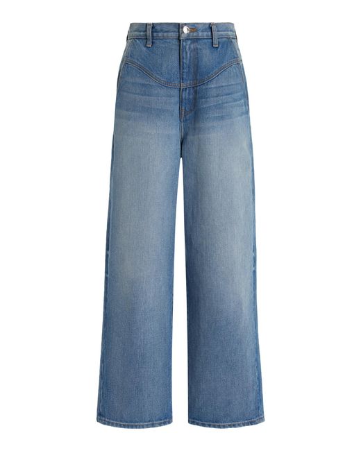 Brandon Maxwell Blue Olivia High-waisted Wide-leg Jeans